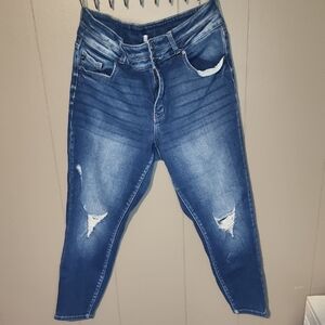 KanCan Distressed Dark Blue Skinny Jeans
